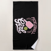 Pickleball Girl Player ビーチタオル (正面)