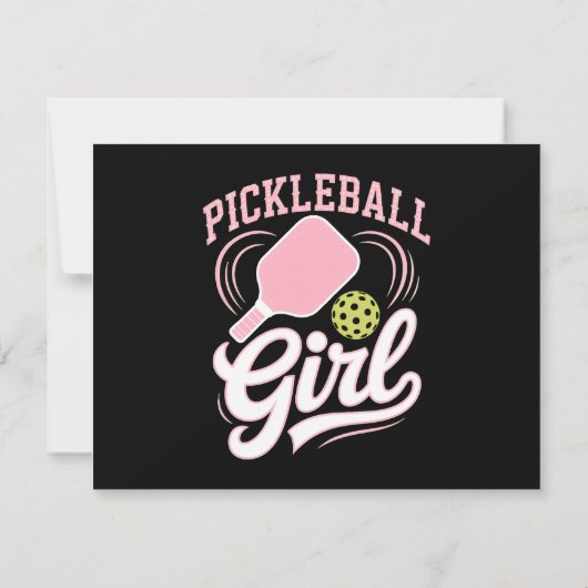 Pickleball Girl Player 招待状 (裏面)