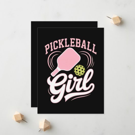 Pickleball Girl Player 案内状 (正面/裏面インサイチュ)