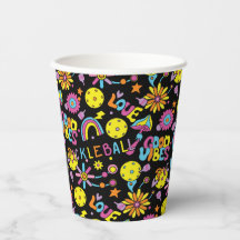 Pickleball Groovy、レトロ90s、黒