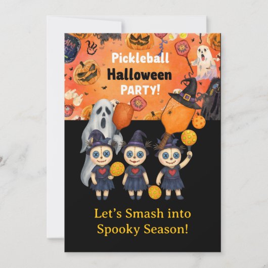 Pickleball Halloween Party 招待状 (正面)