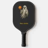 Pickleball Happy Halloween for player with ghost ピックルボールラケット (裏面)