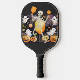 Pickleball Happy Halloween for player with ghost ピックルボールラケット
