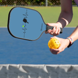 Pickleball Heartbeat Blue Carbon - カスタムネーム ピックルボールラケット