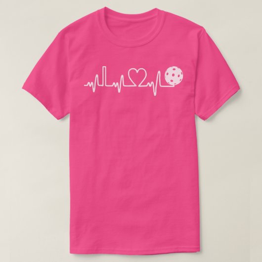Pickleball Heartbeat I Love Pickleball Tシャツ (デザイン正面)