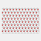 Pickleball Hearts Love Spelled with Pickleballs ラッピングペーパーシート (正面3)