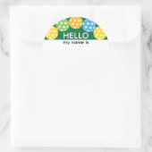 Pickleball Hello Nameタグ書イン ラウンドシール (バッグ)
