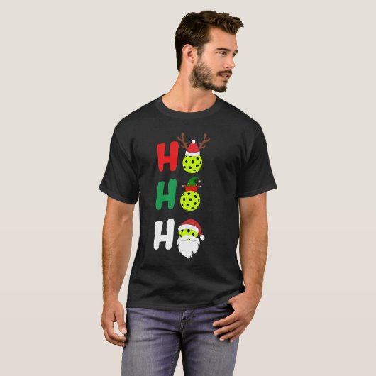 Pickleball Ho Ho - Christmas Pickleball Tシャツ (正面フル)