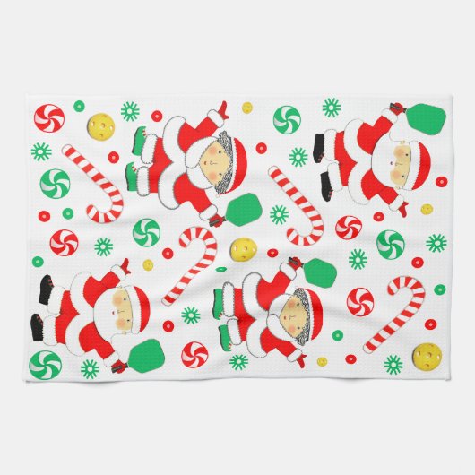 Pickleball Holiday Gift キッチンタオル (横)