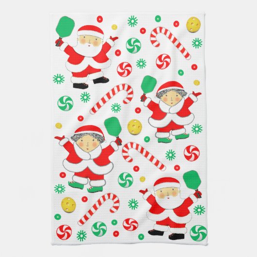 Pickleball Holiday Gift キッチンタオル (縦)