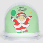 Pickleball Holiday Gift Mrs. Claus Snow Globe (正面)