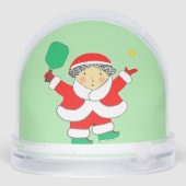 Pickleball Holiday Gift Mrs. Claus Snow Globe (裏面)