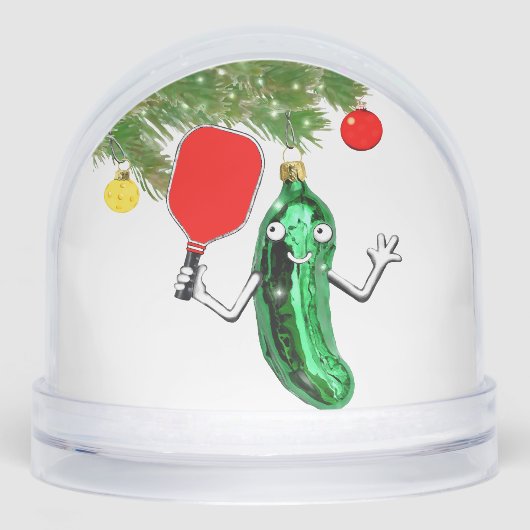 Pickleball Holiday Gift Snow Globe (正面)