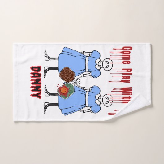 Pickleball Horror Twins Come Play with Us  ハンドタオル (ハンドタオル)