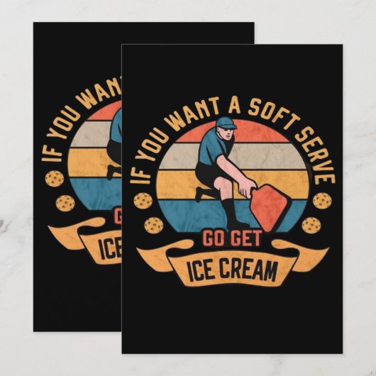 Pickleball If you want Soft Serve go get Ice Cream サンキューカード (正面/裏面)