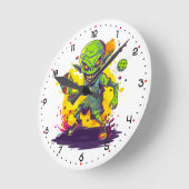 Pickleball Invader Pickleball  ラウンド壁時計 (傾斜)