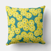 Pickleball is Life – 黄色オンティール（緑がかった色） クッション (裏面)