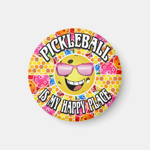 Pickleball is My Happy Place – グラフィックカラフルス マグネット