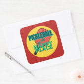 Pickleball is my happy place humor  スクエアシール (封筒)