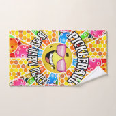 Pickleball is My Happy Place - Yellow Pink Sun Fun ハンドタオル (ハンドタオル)