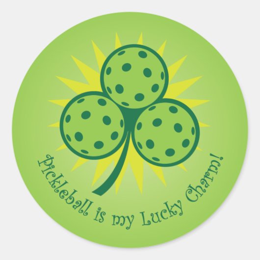 Pickleball is my lucky charm ラウンドシール (正面)