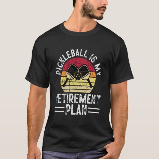 Pickleball Is My Retirement Plan Retired Retro Vin Tシャツ (正面)