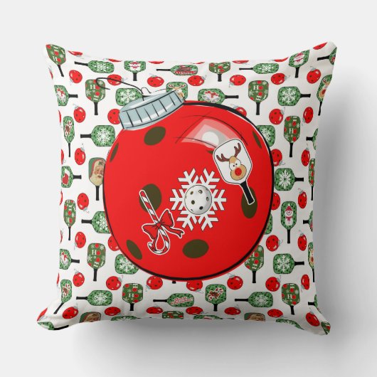Pickleball Joy Christmas Home Decorations クッション (正面)