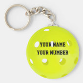Pickleball Keychain IDラベルお名前と番号 キーホルダー (正面)