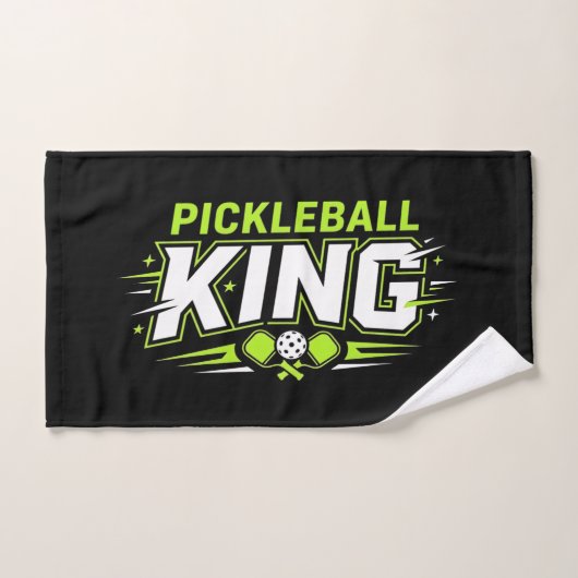 Pickleball King Funny Pickleball Paddle ハンドタオル (ハンドタオル)
