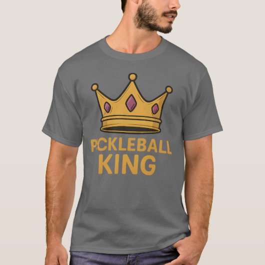 Pickleball King Shirt – Crown Champion Tシャツ (正面)