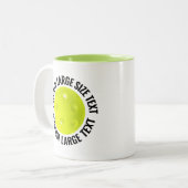 Pickleball & Large Textライムグリーン 11oz カスタム ツートーンマグカップ (正面左)