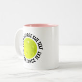 Pickleball & Large Text PINK 11oz カスタム ツートーンマグカップ (正面左)