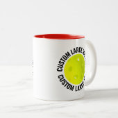Pickleball & Large Text RED 11oz カスタム ツートーンマグカップ (正面右)