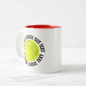 Pickleball & Large Text RED 11oz カスタム ツートーンマグカップ (正面左)