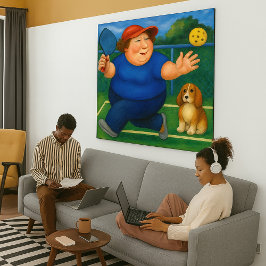 Pickleball - Large Wrapped Canvas Art Print キャンバスプリント