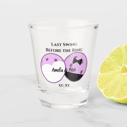 Pickleball Last Swing Before the Ring Wedding ショットグラス (正面)