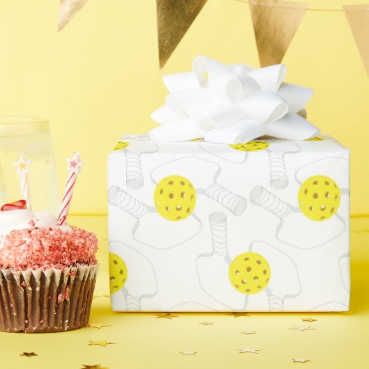 Pickleball Line Art Wrapping Paper ラッピングペーパー (誕生日パーティー)