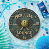 Pickleball Lounge Rustic Paddle & Ball ペーパープレート (パーティー)