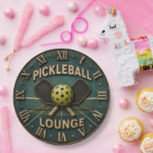 Pickleball Lounge Rustic Paddle & Ball ペーパープレート (パーティー)