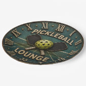 Pickleball Lounge Rustic Paddle & Ball ペーパープレート (アングル)