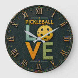 Pickleball Love Paddle Ball ラージ壁時計