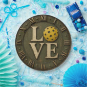 Pickleball Love Rustic Pickleball Player Gift ペーパープレート (パーティー)