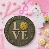 Pickleball Love Rustic Pickleball Player Gift ペーパープレート (パーティー)