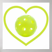 pickleball love yellow pickle ball ポスター (正面)