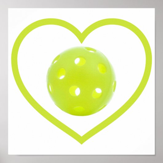 pickleball love yellow pickle ball ポスター (正面)