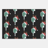 Pickleball Lover Sports Christmas Santa Hat ラッピングペーパーシート (正面)
