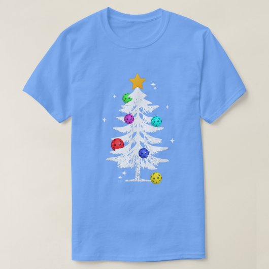 Pickleball Lovers Holidays Christmas Tree Clever C Tシャツ (デザイン正面)