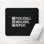 Pickleball mahjong repeat funny game lover quote  マウスパッド (マウス)