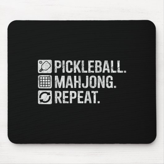 Pickleball mahjong repeat funny game lover quote  マウスパッド (正面)