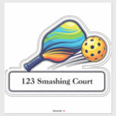 Pickleball mailbox address sticker シール (シート)